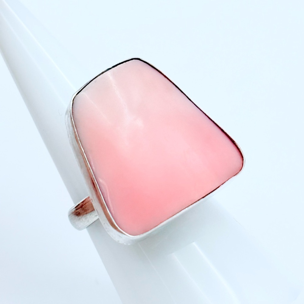 Oscar’s Silver 950 Sterling Silver Pink Shell Ring - Adjustable Statement